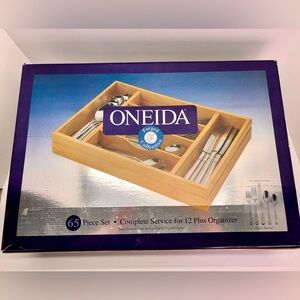 Oneida Forged Collection 65 Piece Set - Service For 12 Plus Organizer - NEW